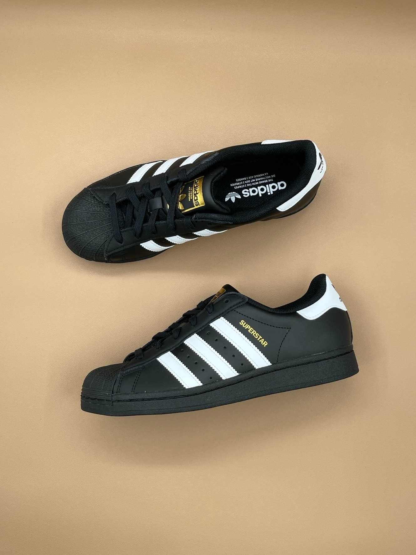 zupełnie nowy adidas Superstar Core Black Cloud White Gold R.38