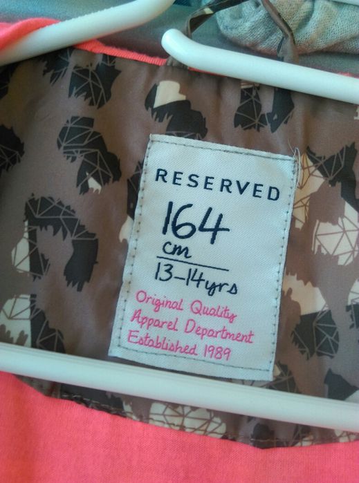 Różowa Kurtka Nieprzemakalna firma Reserved rozm.S i M