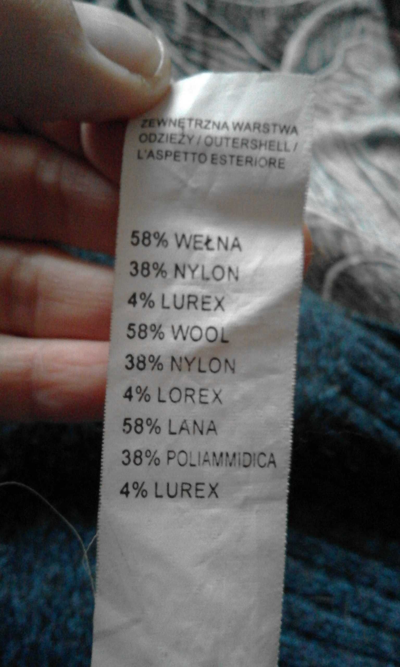 sweter na guziki zapinany 40 38 granatowy wełniany