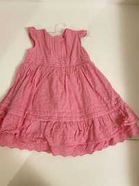 Платье на девочку 3-6 мес ярко розовое