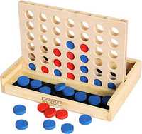 TOWO Drewniana gra 4 w rzędzie – klasyczna gra strategiczna dla dzieci