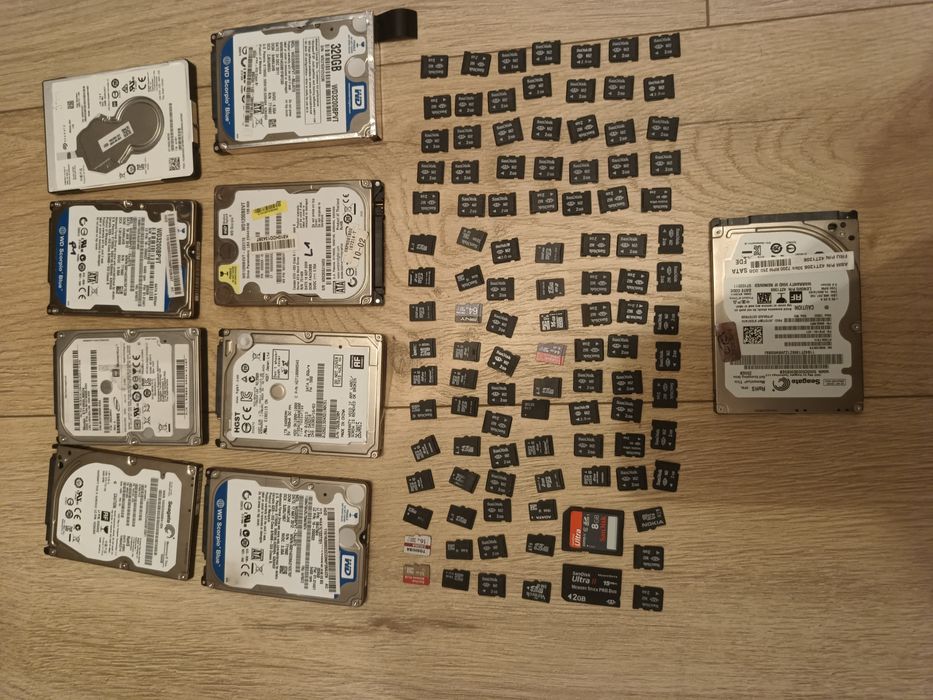 Zestaw karty pamięci microSD sd m2 memory stick pro Duo dyski hdd