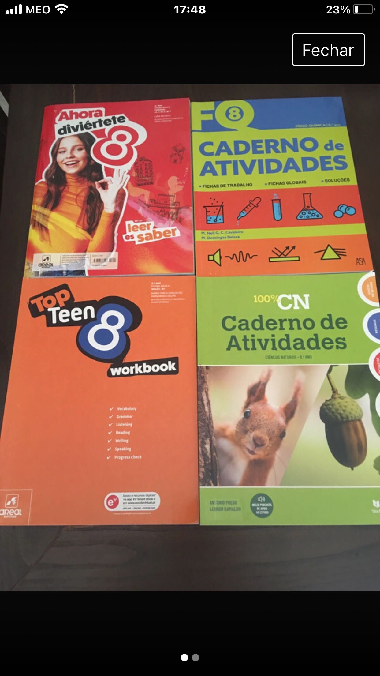 Livros de exercícios de 8 ano