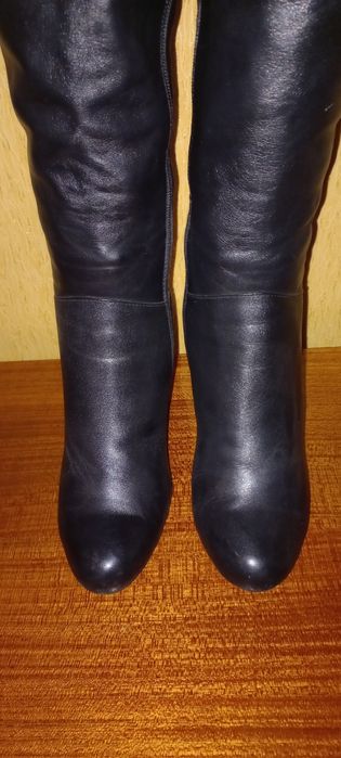 Женские кожаные сапоги -ботфорты