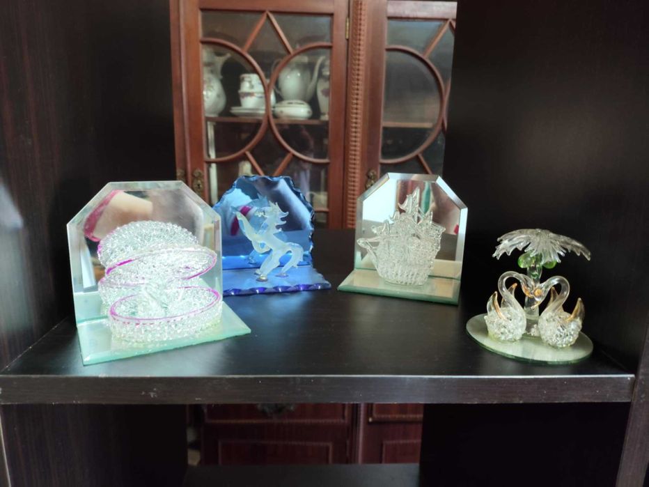 4 Peças decoração, em Cristal, Arte Yongxin - Antigo Vintage