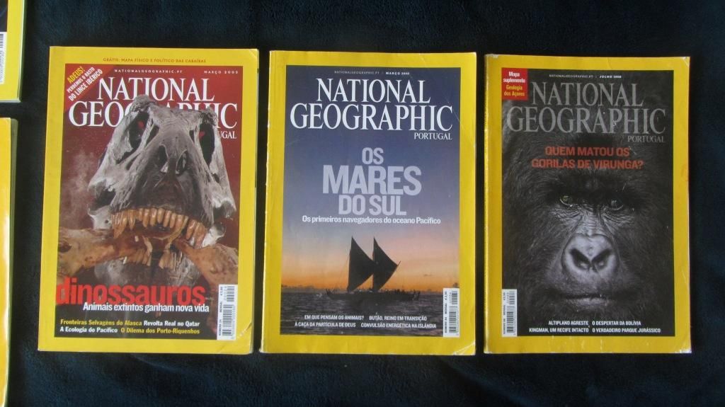 Conjunto 7 Revistas National Geographic 2001 a 2008 (e venda ind.)