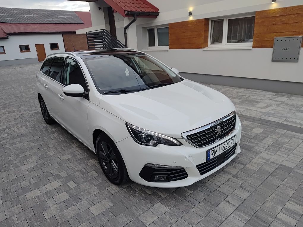 Peugeot 308 SW, 2019r, Allure, Full LED, EAT8, Biała perła, 104tyś.