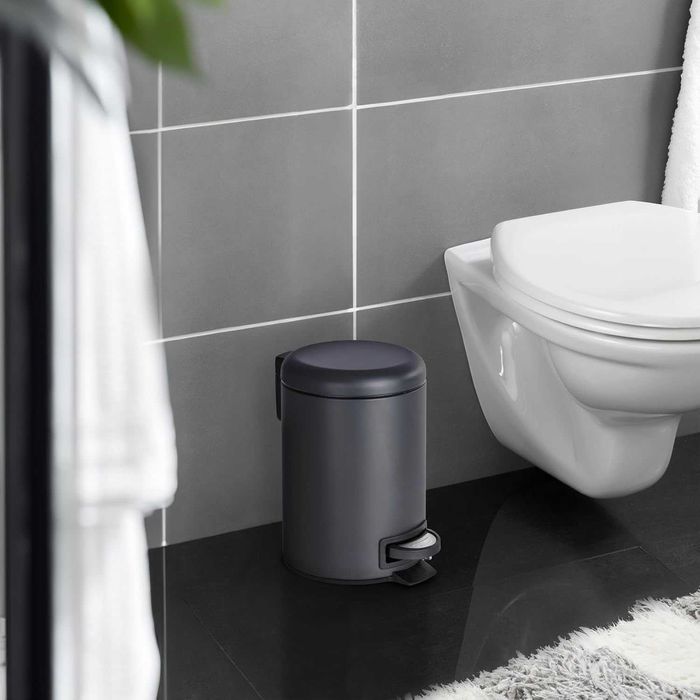 Wenko Leman Kosz Na Śmieci z Pedałem, Stal, Czarny, 3 l