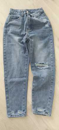 Spodnie jeansy z przetarciami shein rozmiar XS/34