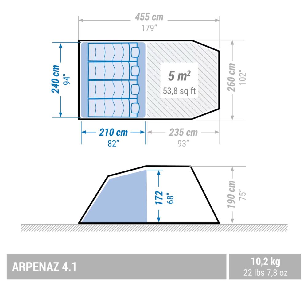 Tenda de campismo Arpenaz 4.1