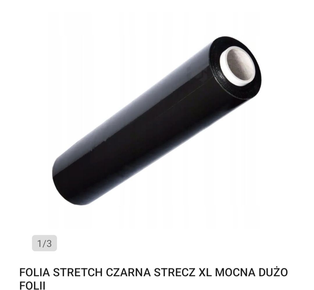 Folią Stretch czarna 1.55 kg XXL