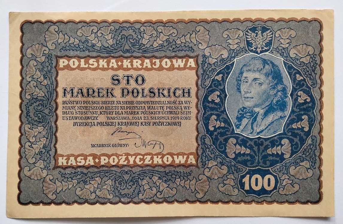 100 marek polskich 1919 - IJ seria C - stan II+