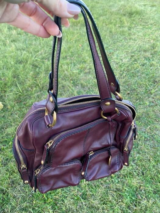 Torebka skórzana Tod's damska kolor bordowy