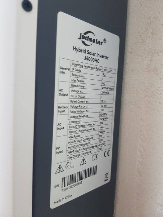 Гібридний інвертер jsdsolar J4000HC 24v4Kw