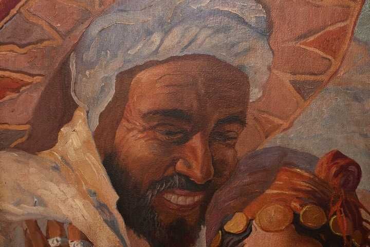 A. Styka - Zakochani - Portret Egipcjanie - Obraz Olejny - Rama