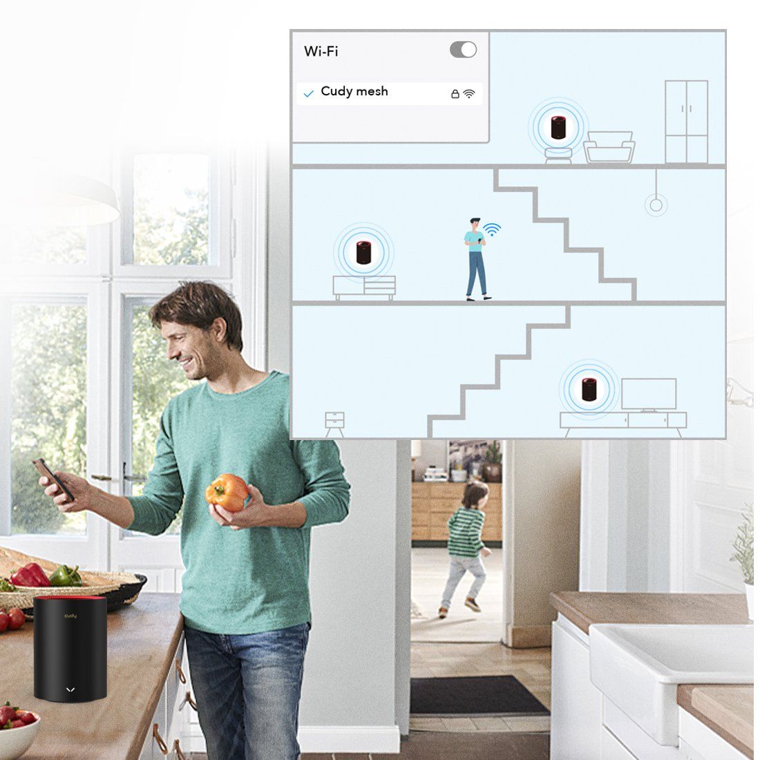 Cudy Router Mesh Wi-Fi 6 Cudy M3000 2.5G (2-pack) ruter bezprzewodowy