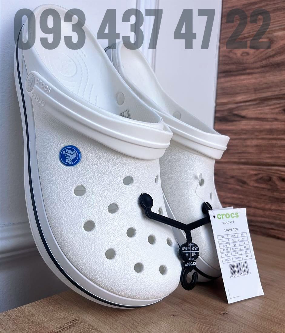 Чоловічі крокси Сабо Crocs Crocband чорні сині сірі білі