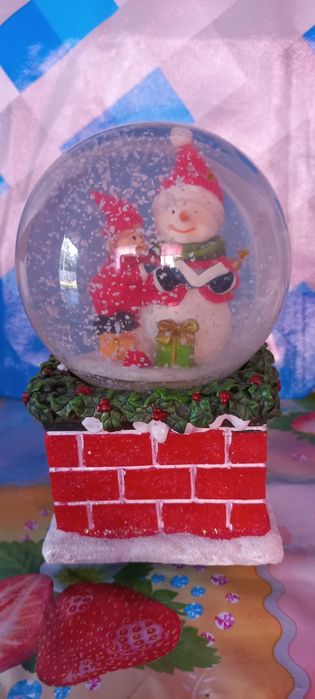 Новогдний музыкальный шар, снеговик
