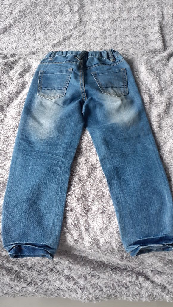 Spodenie jeansowe jeansy dżinsy regulacja w pasie r. 110