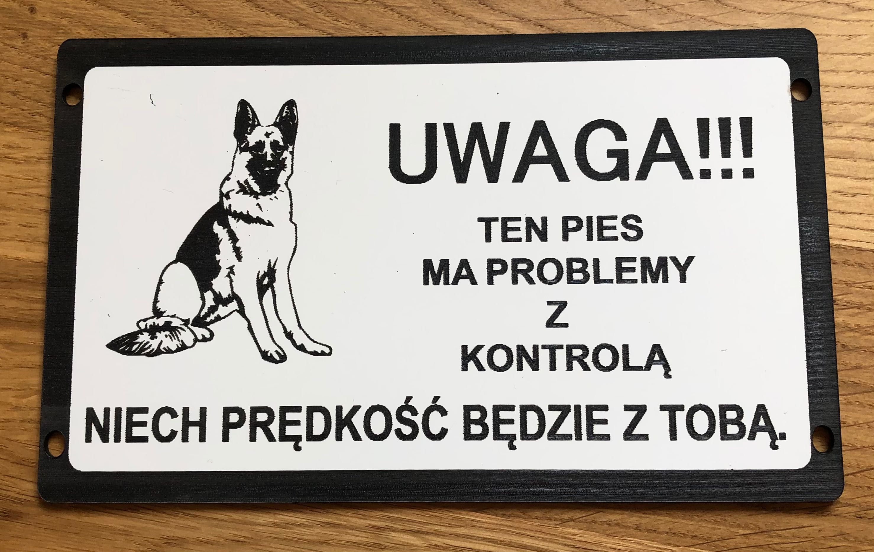 Tabliczki uwaga zły pies różne rasy