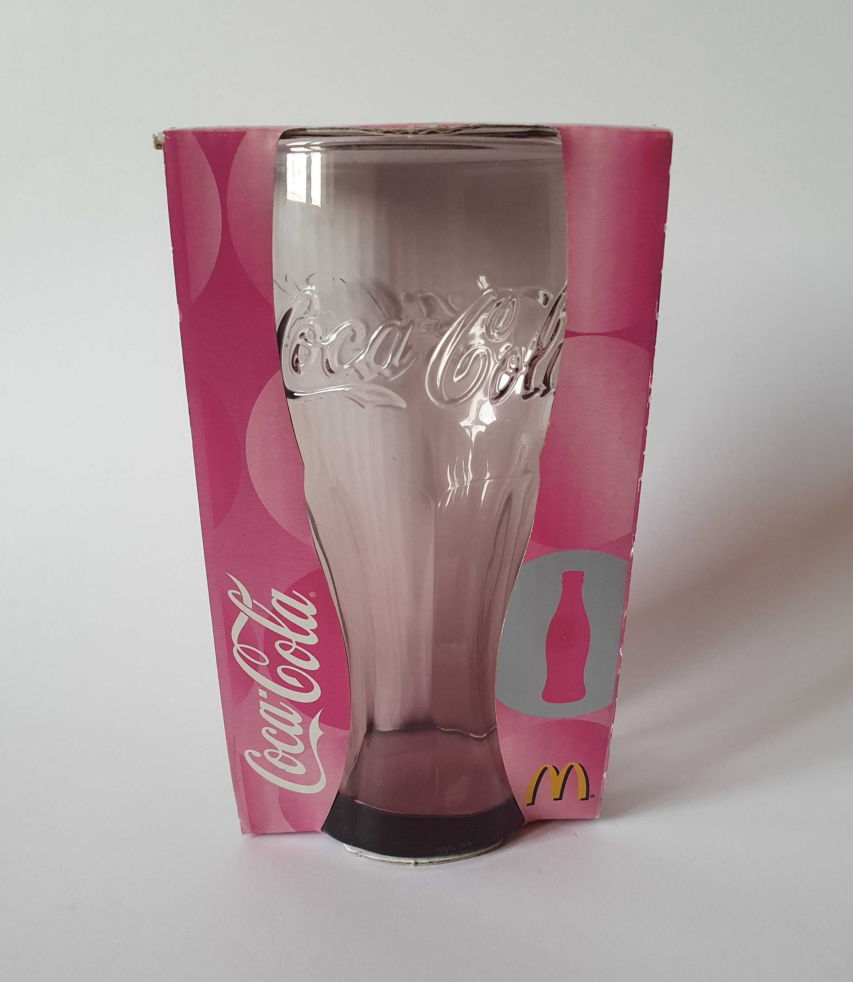 Szklanka Coca-Cola Kolekcjonerska 2008 rok. Dymna, różowa. Luminarc