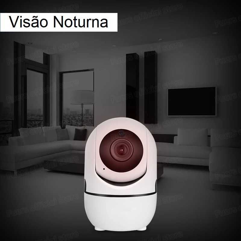 Câmara Vídeo Vigilância Interior Rotativa 3MP • Visão Noturna • Áudio