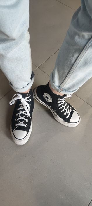 Converse All Star  38 czarne za kostkę wyższa podeszwa