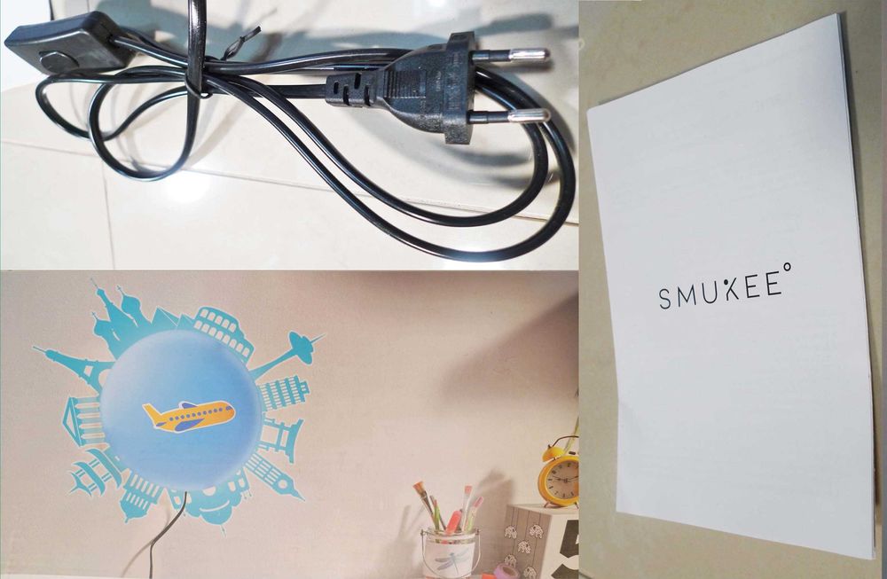 Lampa kinkiet samolot pokój dziecięcy sypialnia naklejka dekoracyjna