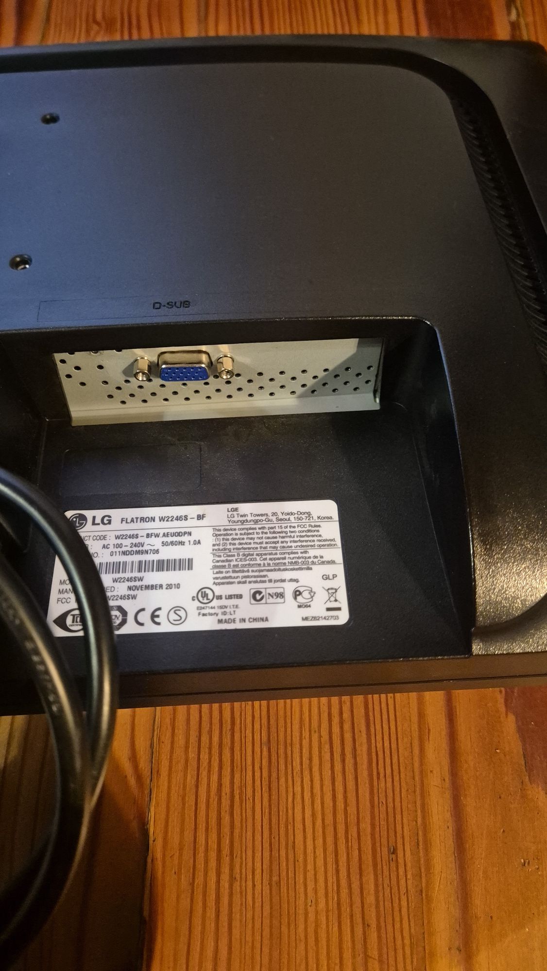 Monitor LG flatron W2246S 22 cali
