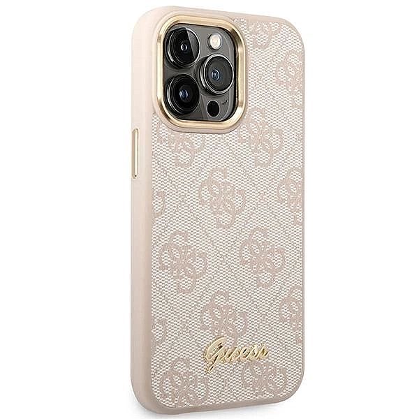 Etui Guess 4g Vintage Gold Logo na iPhone 14 Pro - różowe