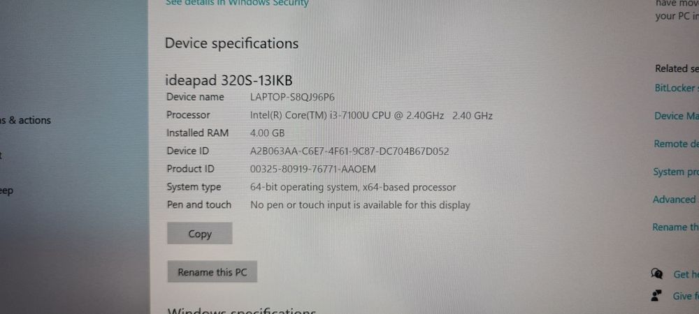 Lenovo ideapad 320s-13ikb