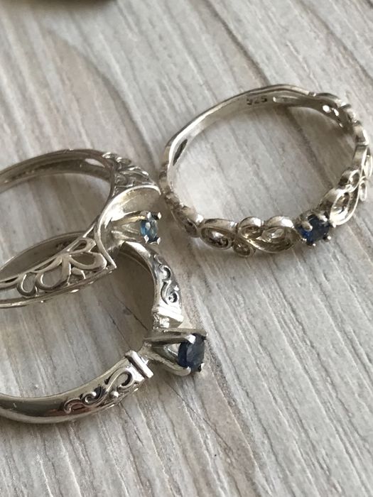 Кольцо сапфир серебро