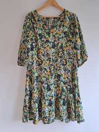 Letnia sukienka 48r tunika w kwiaty F&F 4xl
