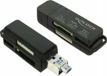 Czytnik Delock USB OTG z męskim wtykiem combo USB 3.0 typu A + Micro-B