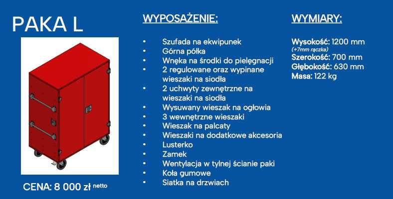 Paka jeździecka - KONIE, kilka wariantów - PRODUCENT - WERSJA L