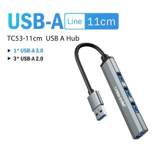 Новий USB hub Type C  або звичайний USB, фірми Lemorele,шикарна якість