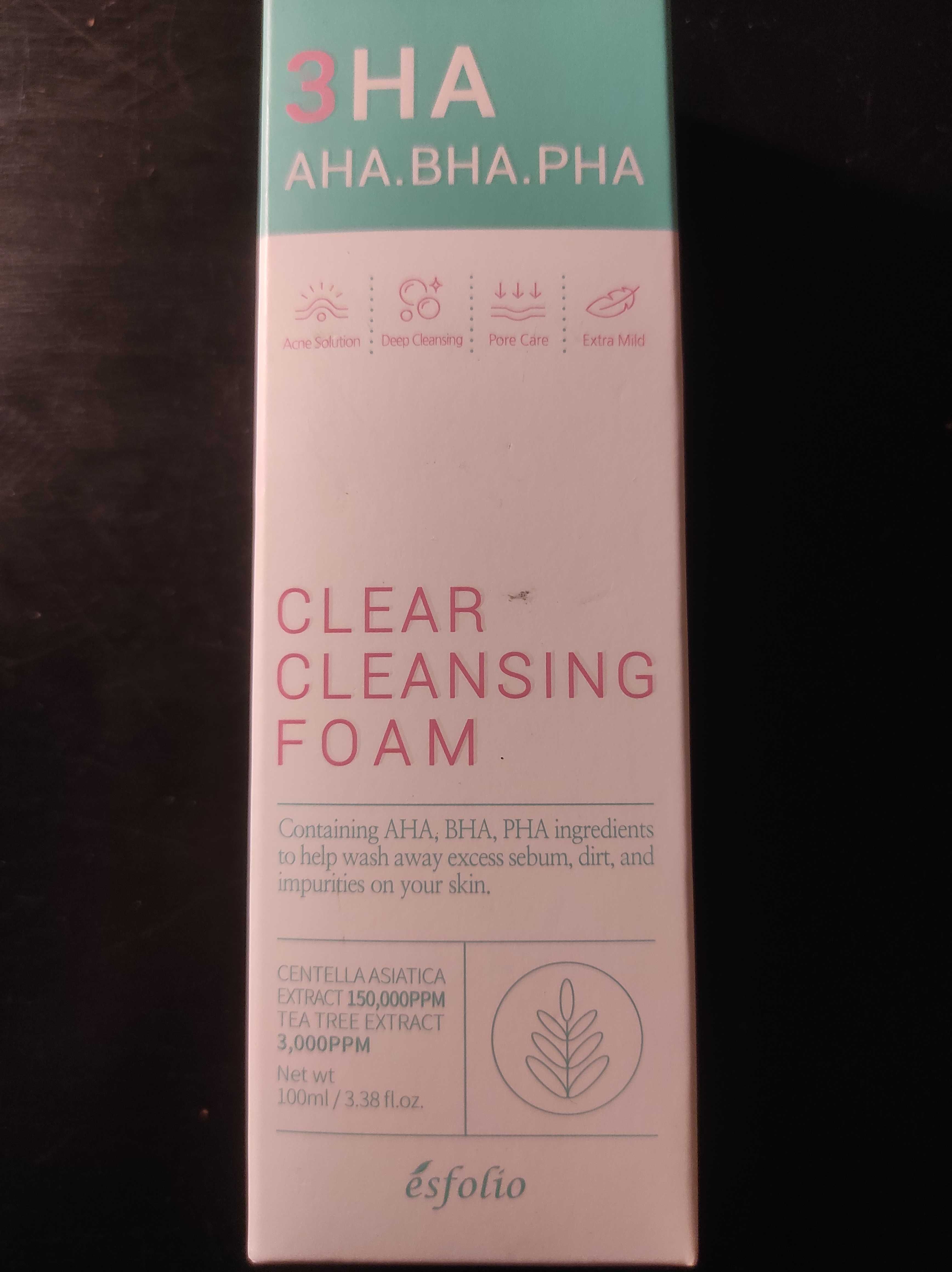 esfolio 3HA Clear Cleansing Foam - koreańska pianka do mycia twarzy