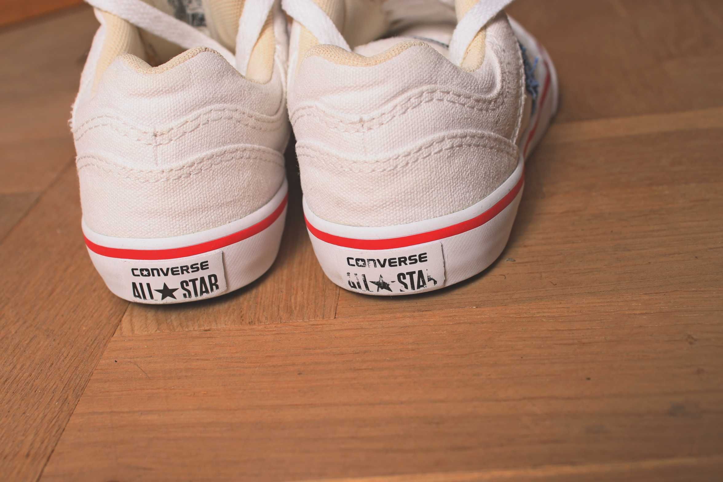 Белые текстильные полукеды Converse р.31/ 20 см стелька