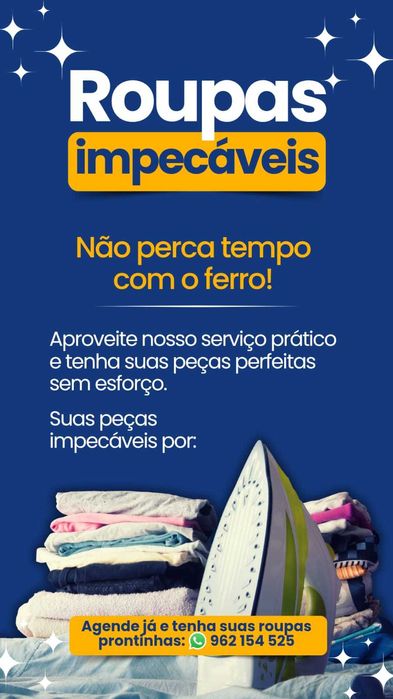 Serviço passar a ferro no meu domicílio