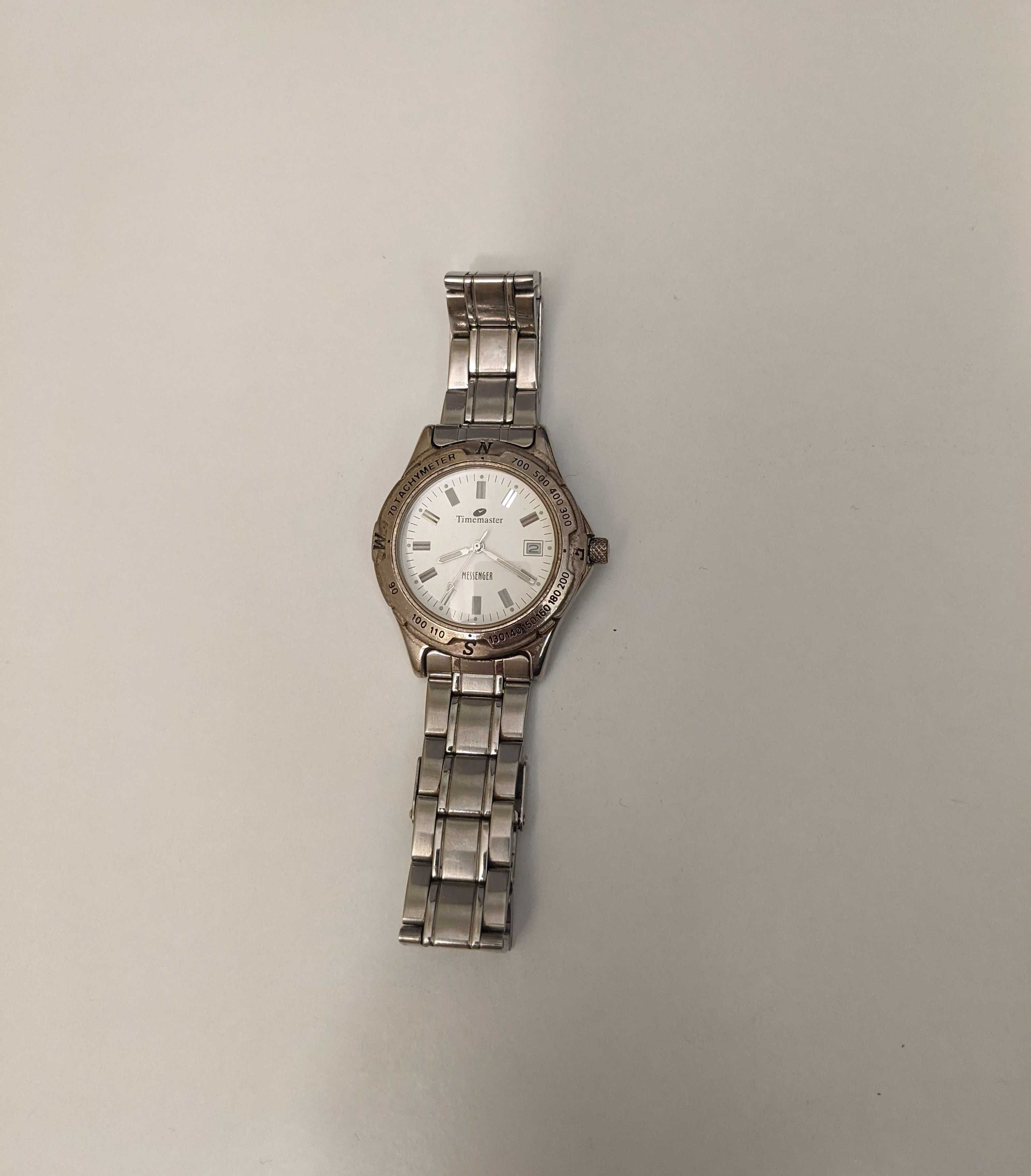 Zegarek na bransolecie srebrny TIMEMASTER MESSENGER z lumą, luma