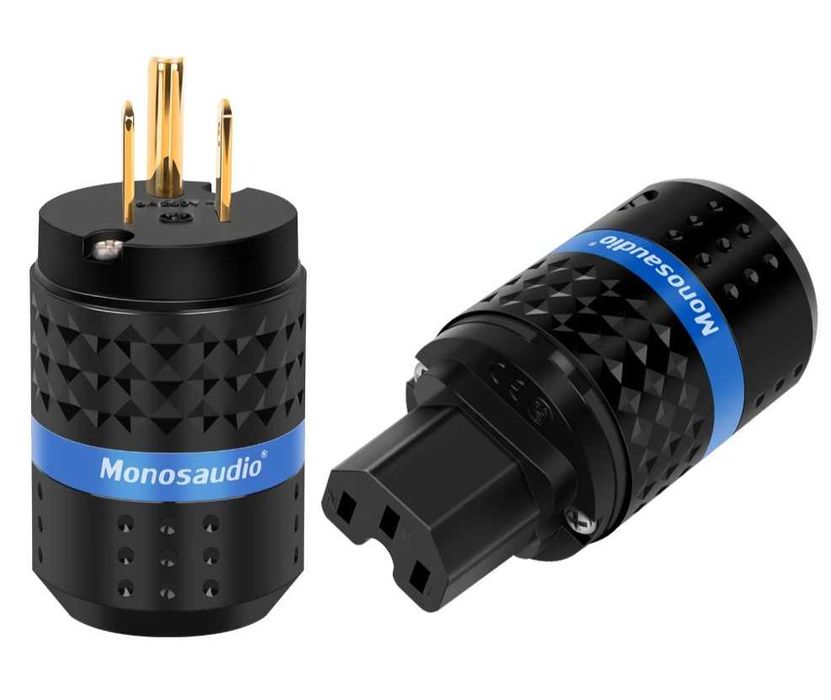 Monosaudio® - 99.998% Pure Copper - Gold Plated - AC Power Connector