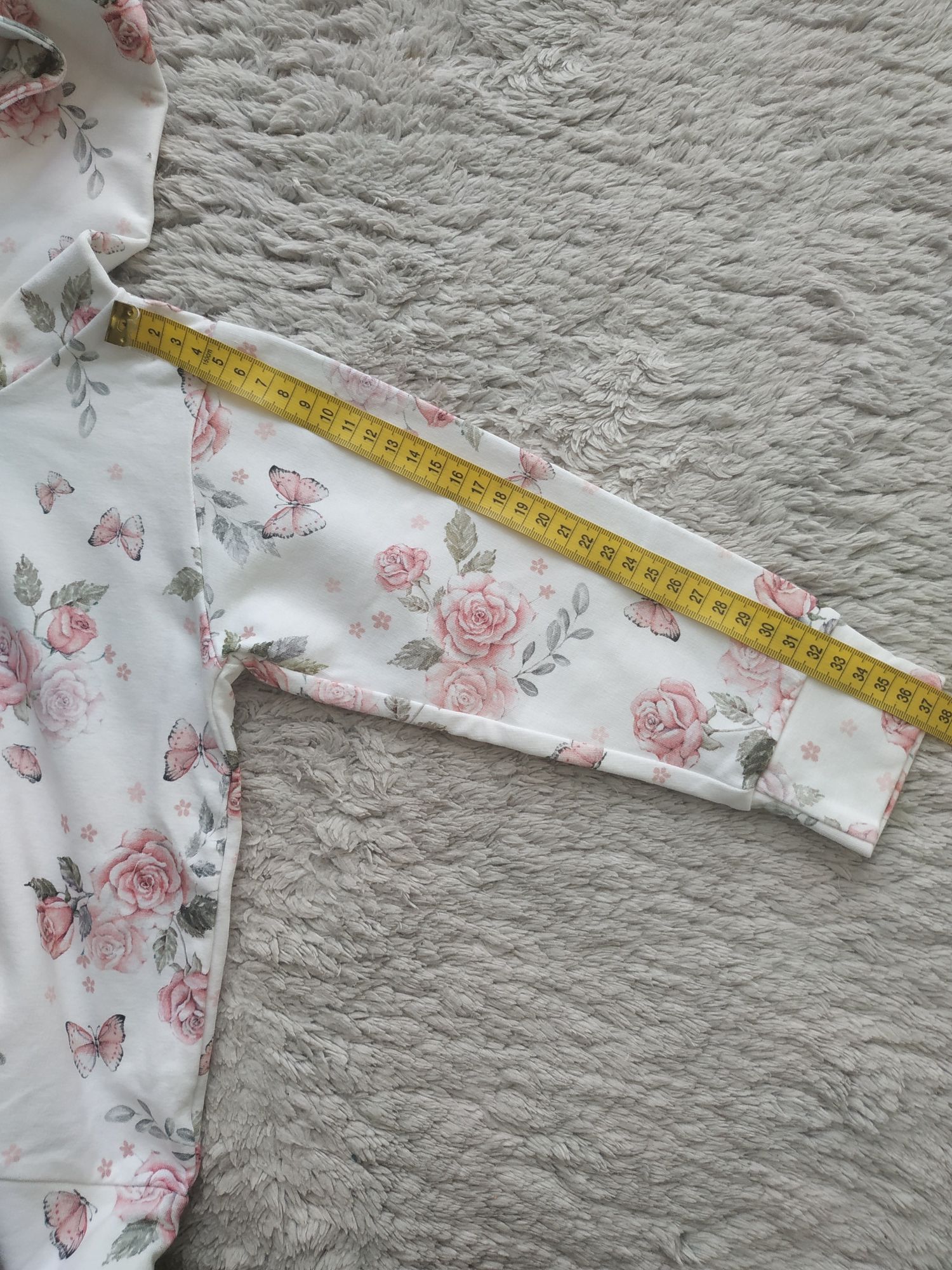 Nowa bluza/suwak/kaptur/biała/kwiaty/motyle/jak newbie/Haydi/r.98/104