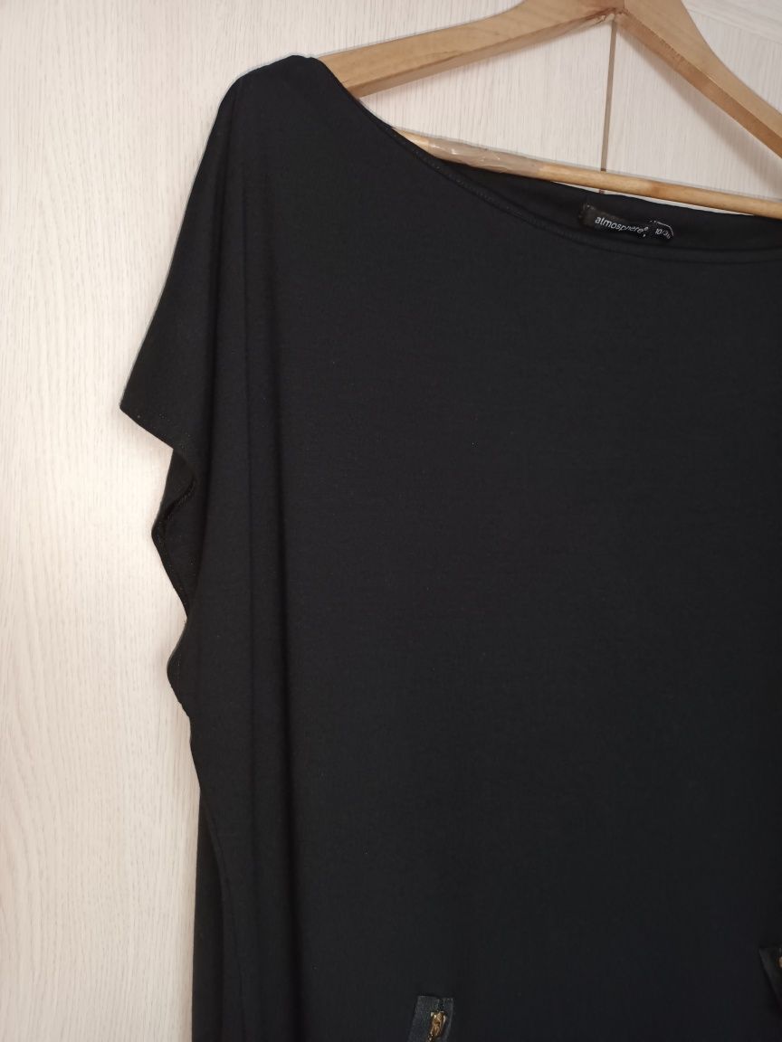 Czarna bluzka bluzeczka tunika sukienka damska rozmiar 38