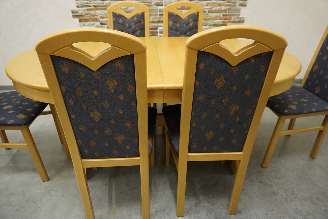 stół bukowy rozkładany do 340 cm 4 wstawki 12 krzeseł bukowych   l-132