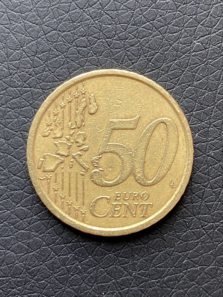 Рідкінсна монета 50 EURO Centt 2002 Italia Кінна статуя Марка Аврелія