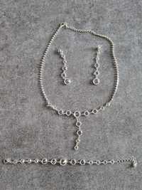 Komplet biżuterii naszyjnik kolczyki bransoletka