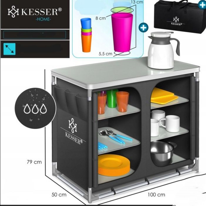 Szafka wolnostojąca turystyczna kempingowa składana szary 100x79x50 #5