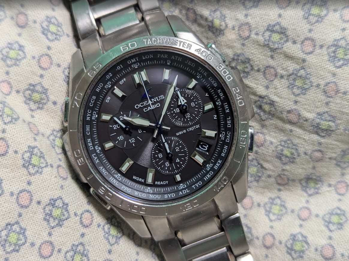 Модные мужские часы из титана Casio Oceanus OCW-600 оригинал .рабочие