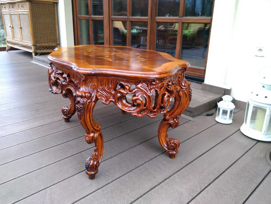 Stolik Barokowy Rzeźbiony Antyk