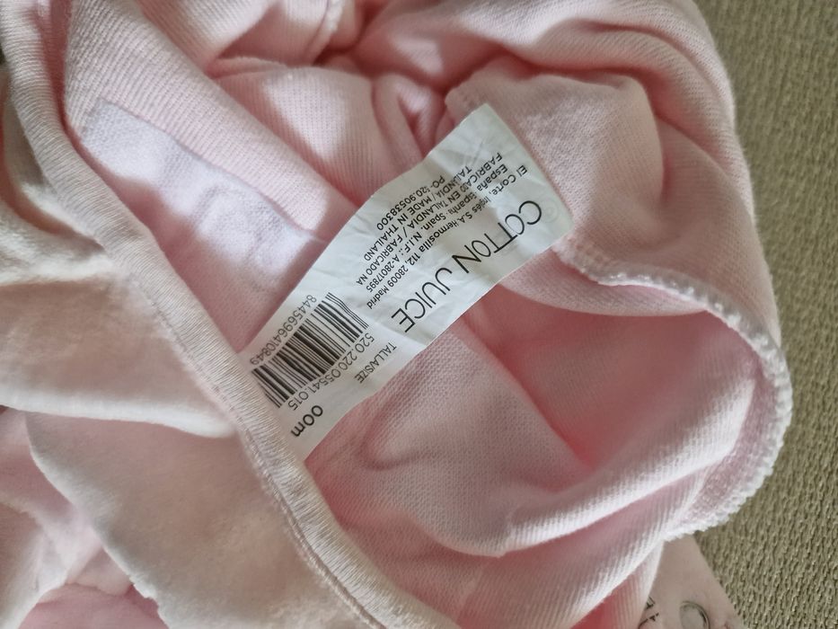 Babygrow Cotton Juice rosa menina 44 cm